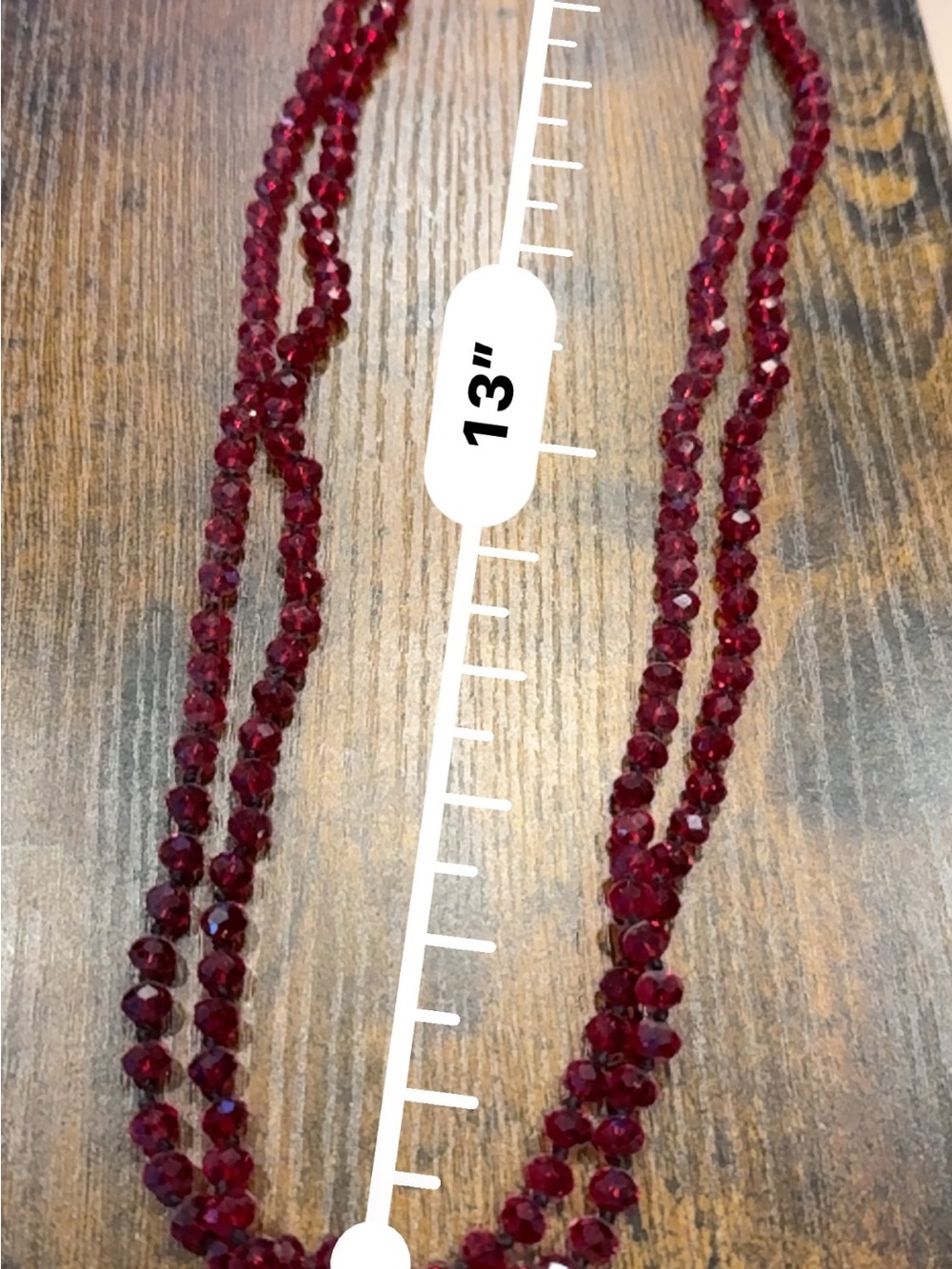 Elegant Red Crystal Multi-Strand Necklace - Women Jewelry - Picture 5 of 5